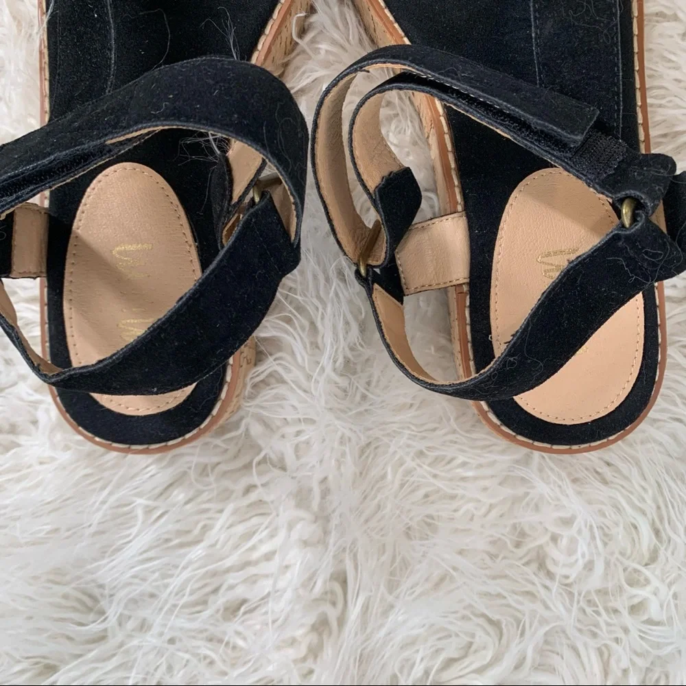 Miim Black Velvet Kork Strappy Platform Sandals Women’s Size 8.5 - Picture 4 of 8